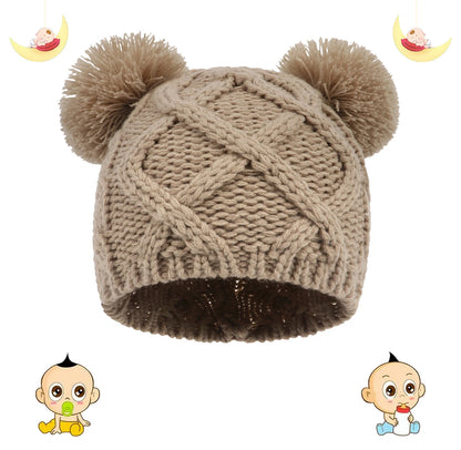 Newborn Winter Hat Crochet Solid Baby Bear Ear