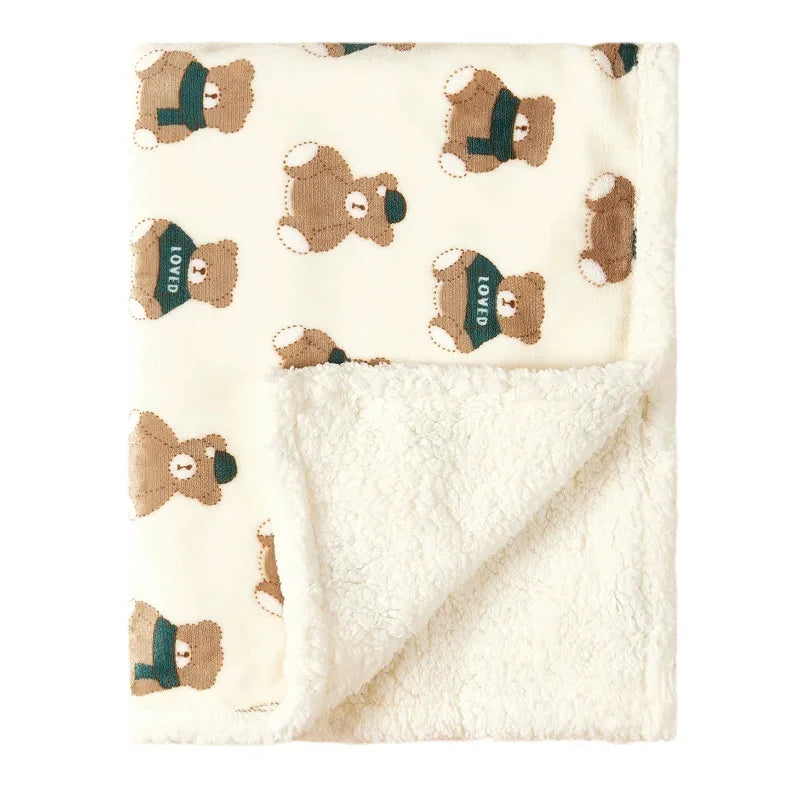 Newborn Baby Blanket Flannel Lamb Fleece