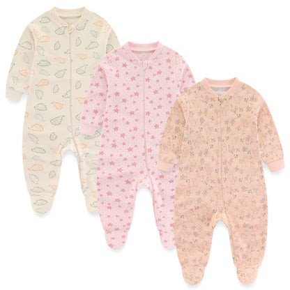 Baby 3Pieces 100%Cotton  Long Sleeve Sleepsuit