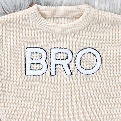 Casual Letter Knitted Baby Boy Sweater