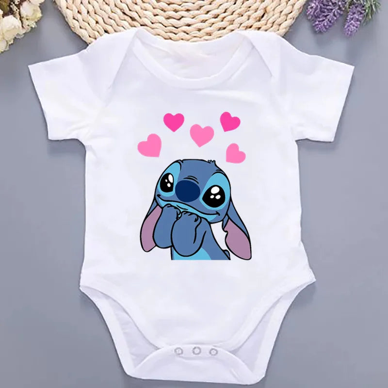 Newborn Baby Infant Cartoon Bodysuits Short Sleeve