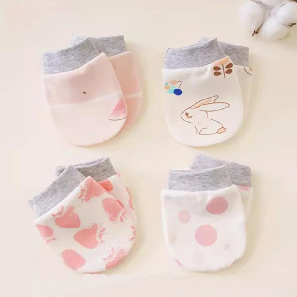 5 Pairs/Set Baby Cotton Soft Mitten Face Protect