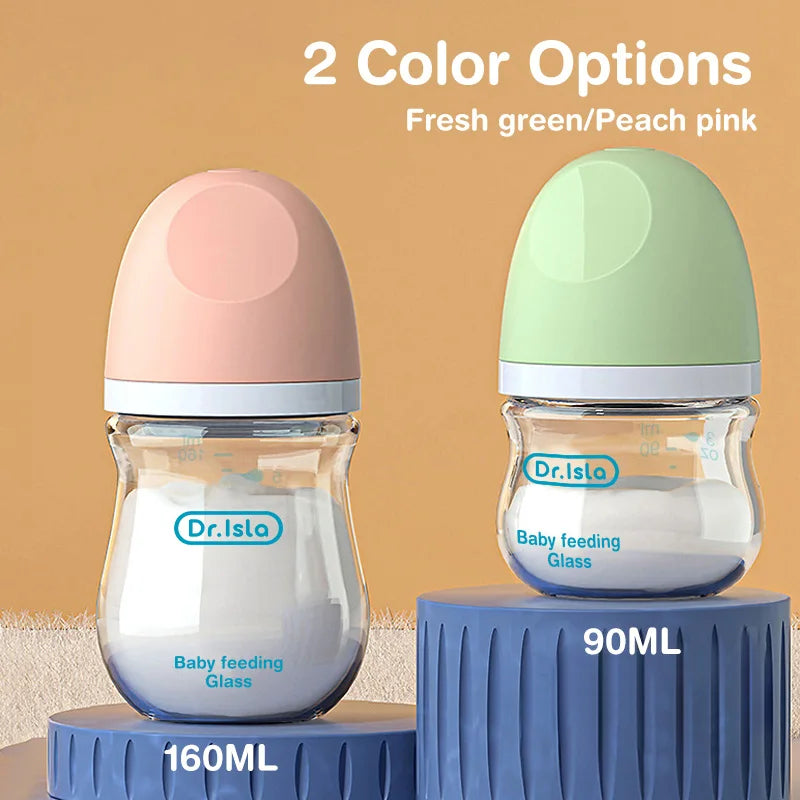 Anti-Choke Baby Bottle Newborn Glass Bottles 90/160ML Anti-flatulence Milk Feeding Bottles Infant BPA Free 0-3 Month