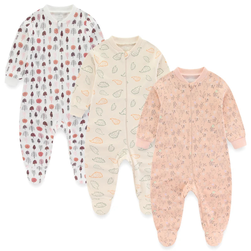 Baby 3Pieces 100%Cotton  Long Sleeve Sleepsuit