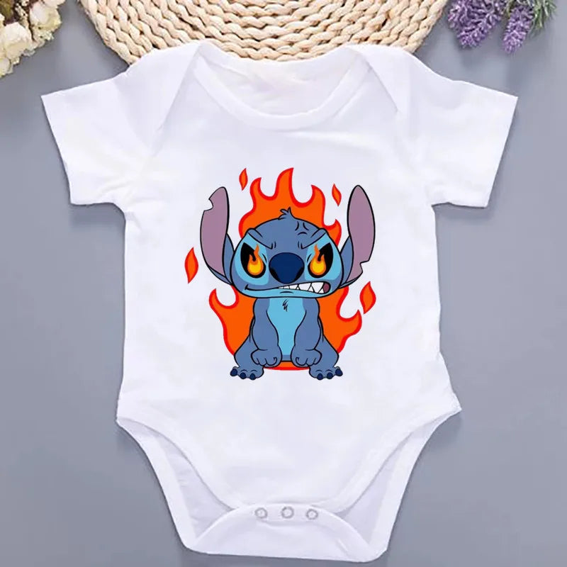 Newborn Baby Infant Cartoon Bodysuits Short Sleeve