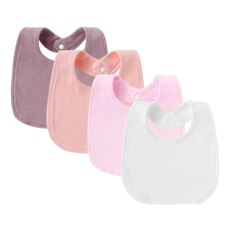 4 Pcs/lot Baby Bibs Double Layer Cotton Saliva Towel