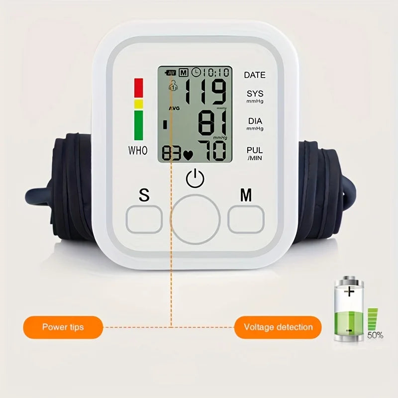 Automatic Digital ARM Blood Pressure Monitor Sphygmomanometer Tonometer Tensiometer Heart Rate Pulse Meter BP Monitor Voice