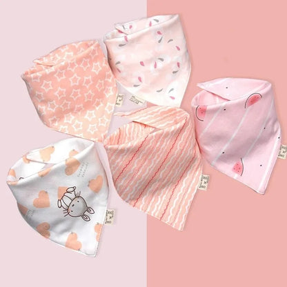 5Pcs  Pack Organic Baby Bandana Drool Bibs