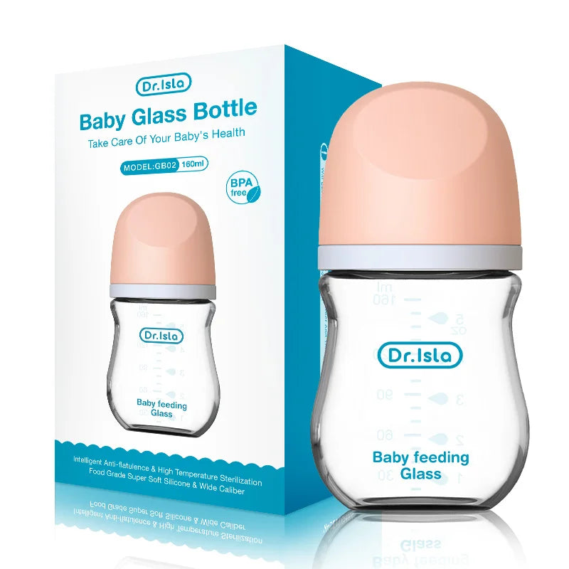 Anti-Choke Baby Bottle Newborn Glass Bottles 90/160ML Anti-flatulence Milk Feeding Bottles Infant BPA Free 0-3 Month