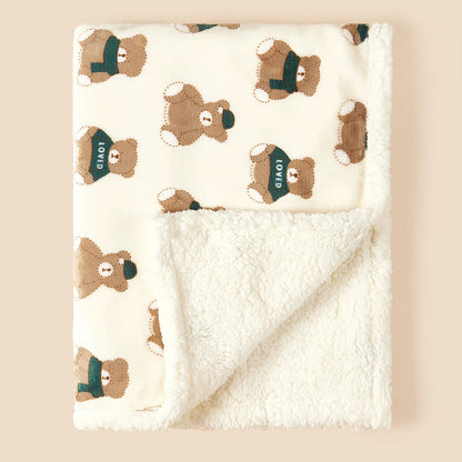 Newborn Baby Blanket Flannel Lamb Fleece