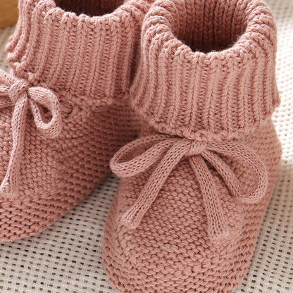 Baby  Solid Color Knitted Boots Soft Bottom