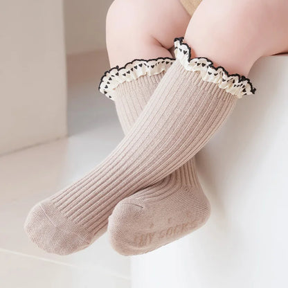 Baby Girls Socks Combed Cotton Heart Lace Princess Sock