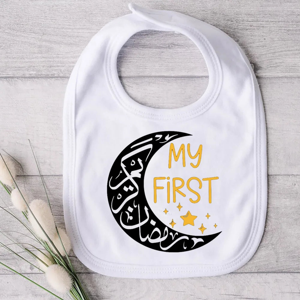 My First Eid Ramadan Print Baby Bibs Boys Girls Cotton Bib