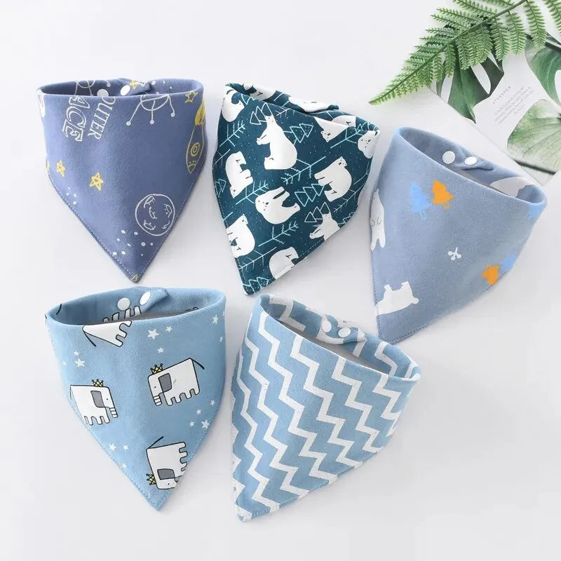 5Pcs  Pack Organic Baby Bandana Drool Bibs