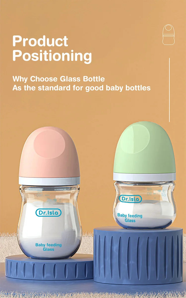 Anti-Choke Baby Bottle Newborn Glass Bottles 90/160ML Anti-flatulence Milk Feeding Bottles Infant BPA Free 0-3 Month