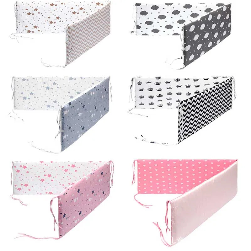 130*30 cm Baby Crib Set Bumpers for Newborns Cotton Printed Cot Protector