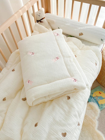 100% Cotton Baby Cartoon Bear Bunny Newborn Blanket 100*120CM