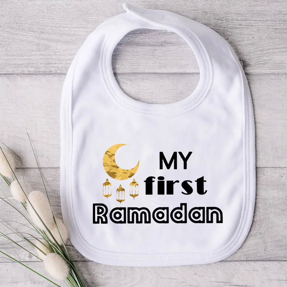 My First Eid Ramadan Print Baby Bibs Boys Girls Cotton Bib